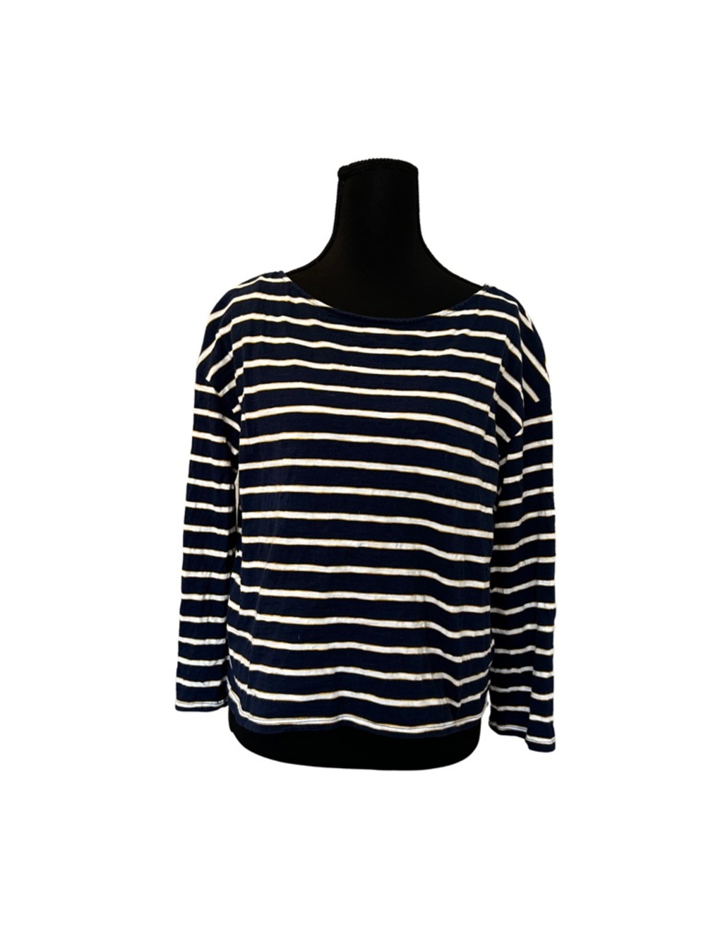 a.n.a Navy and White Striped Long Sleeve Tee